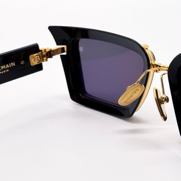 NEW BALMAIN ADMIRABLE BPS-130A UNISEX BLACK/GOLD SUNGLASSES BALMAIN - Picture 10 of 14